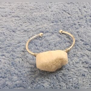 Boho Style Silver and White Stone Women's Bracelet